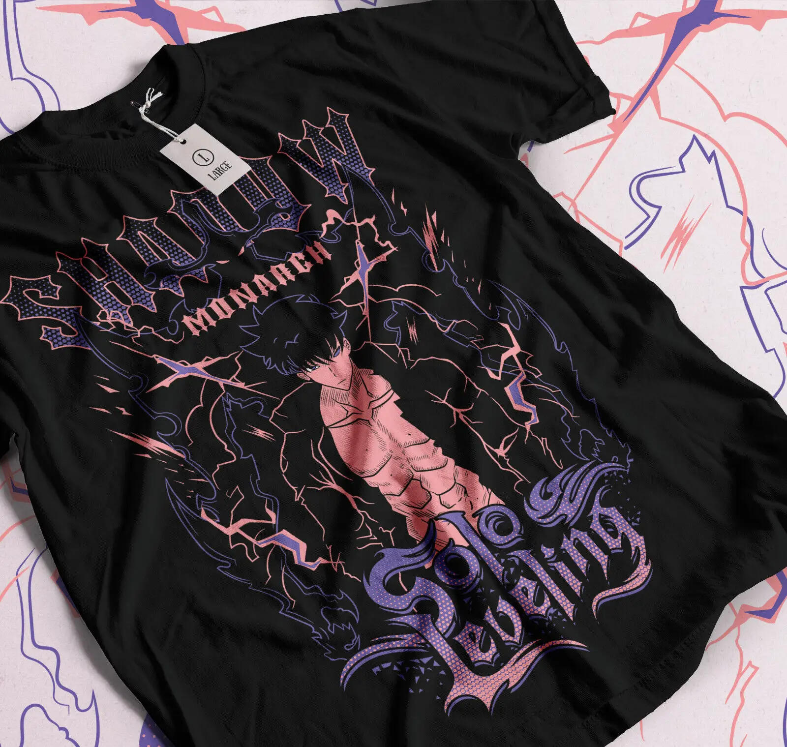 Футболка Solo Leveling sung JinWoo лучшая футболка с аниме на спине 003