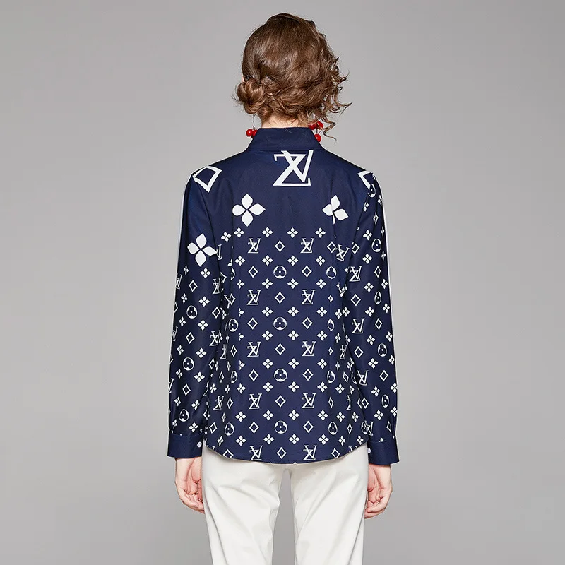 

Женская рубашка с длинным рукавом, модная рубашка с принтом, весна-осень 2022