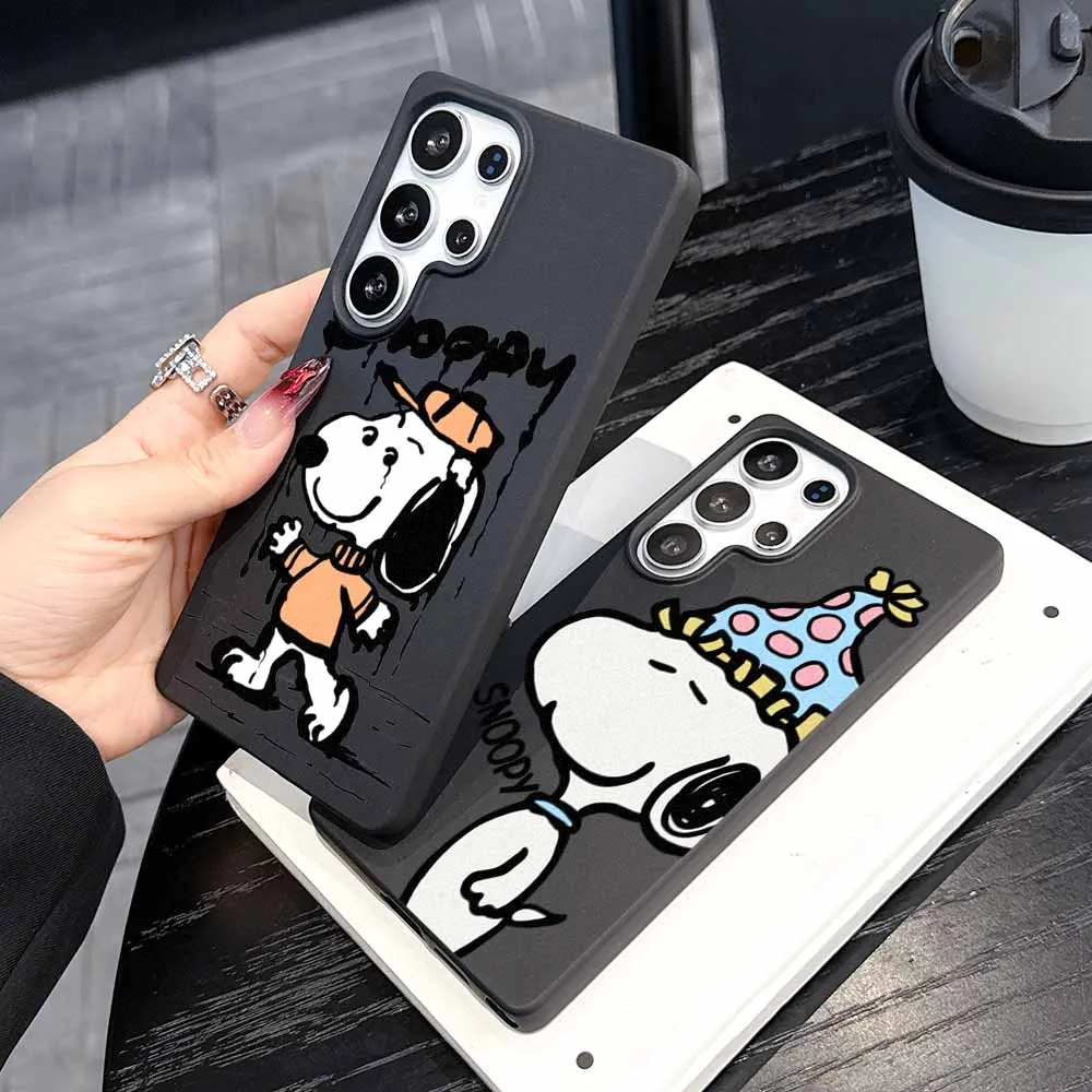 Фото Милый чехол с рисунком S-noopy для Samsung A73 A56 A55 A54 A53 A52 A51 A36 A34 A33 A32 A31 A25 A24 A23 A16 A15 A14 №1