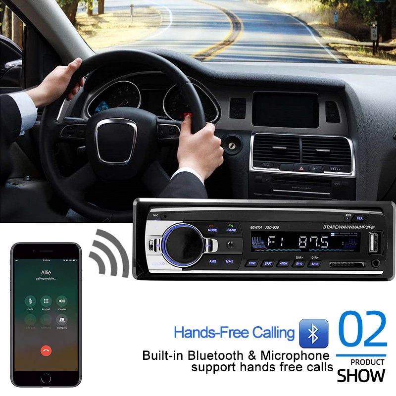 Автомагнитола 1 Din Bluetooth стерео USB SD-карта AUX 12 В FM-радио mp3-плеер приемник с