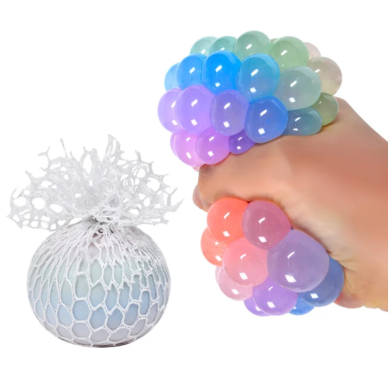 

Color Change Rainbow Squishy Grape Ball Squeeze Vent Toy Novelty Fidget Toys for Anxiety Stress Reliever
