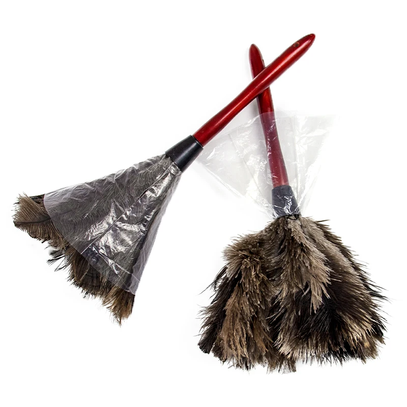 Ostrich Feathers Duster With Wood Handle Brush Dust Accessor