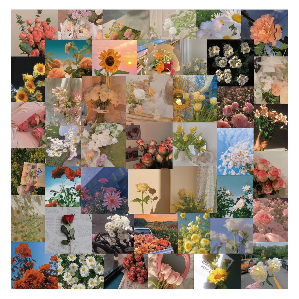 

10/30/50PCS Cartoon New Poster Flower Personality Graffiti Creative Sticker Laptop Phone Guitar Car Waterproof Sticker Wholesale