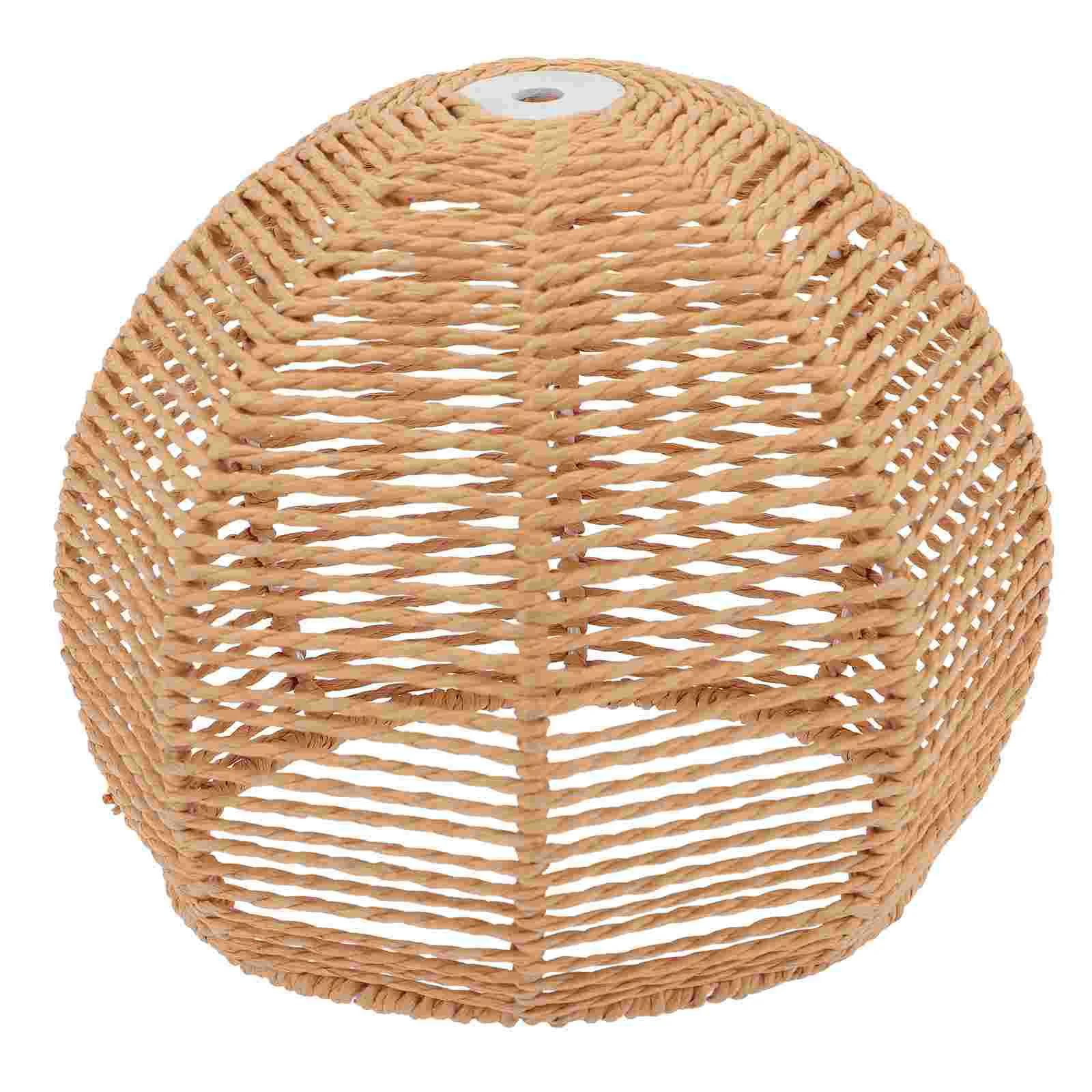 

Light Cover Lampshade Lamp Woven Rustic Rattan Shade Chandelier Wicker Hanging Weaving Ceiling Willowchinese Pendant Vintage