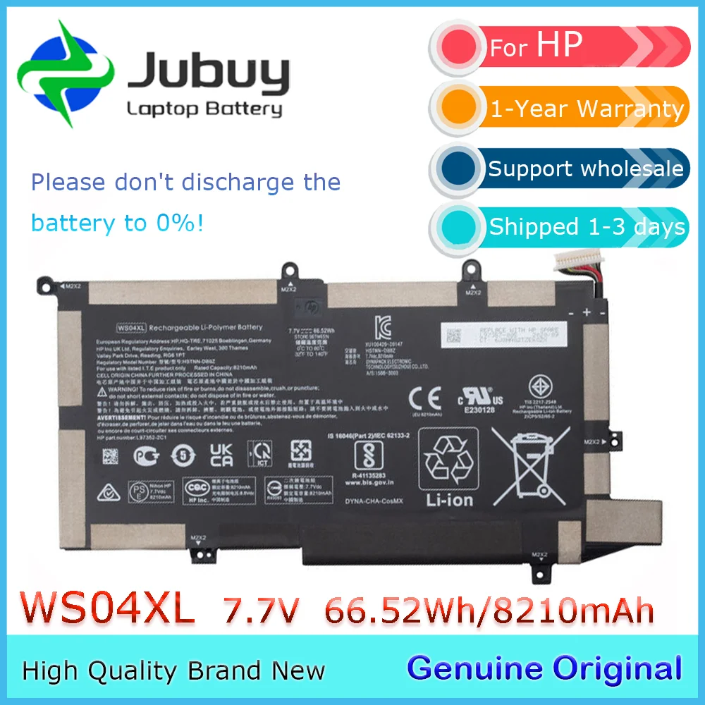WS04XL 7 В 66 52 Втч оригинальный аккумулятор для ноутбука HP Spectre x360 14-EA 14T-EA 14t-ea000 L97352-2D1