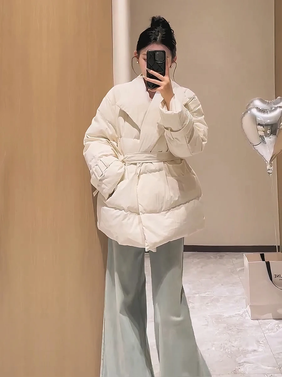 Женский зимний пуховик High Sense с большими лацканами новый корейский стиль