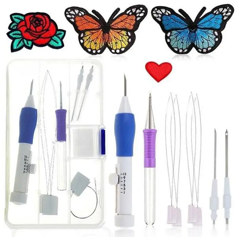 

Needle and Suture Set DIY Craft Pen Magic Pencil Embroidery Punch Kit Suture Tool Set Magic Needle for Needle Pen Sewing Tool