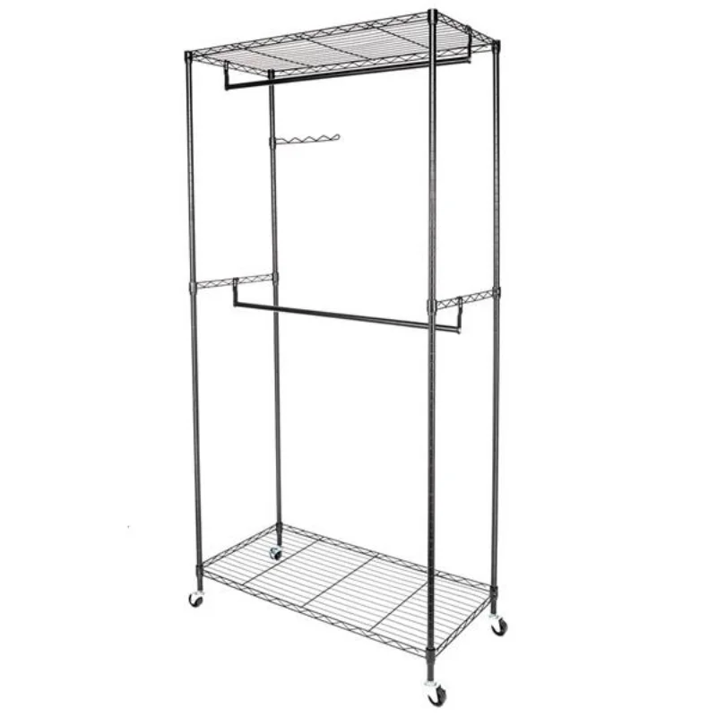 

Closet Organizer Garment Rack Clothes Hanger Home Shelf Heavy Duty Furniture[US Stock]