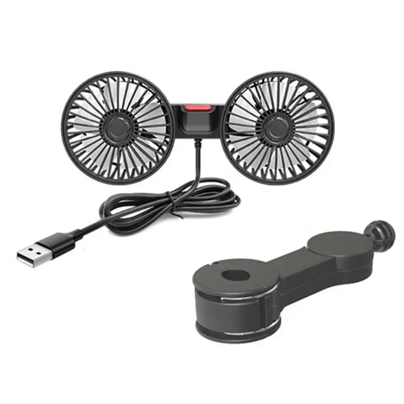 

Fan For Car Electric Auto Cooling Fan For Backseat USB Powered 5V Headrest 360 Degree Rotatable Dual Head 3 Speed Rear Seat Air