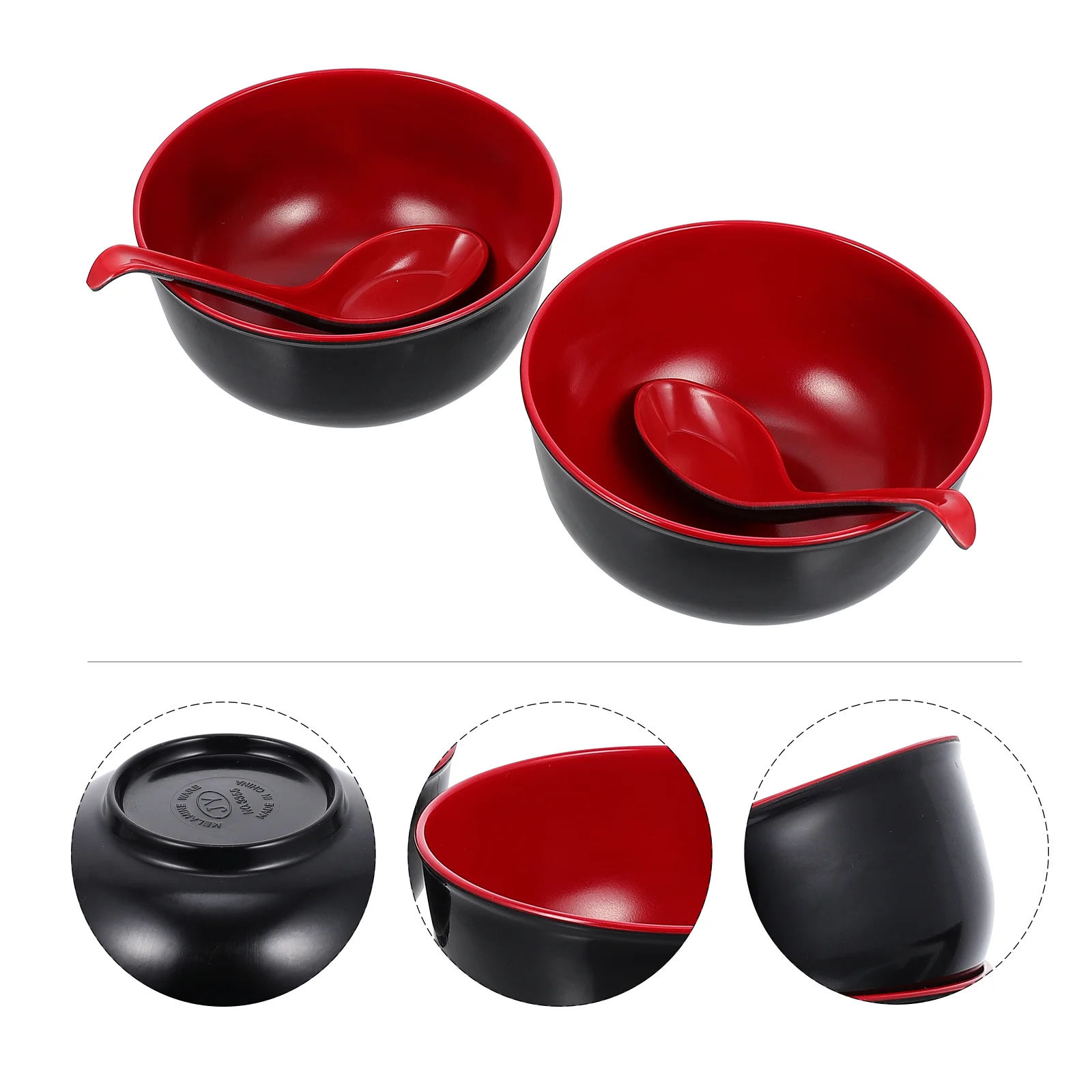 

Bowl Bowls Melamine Soup Japanese Ramen Noodle Salad Cereal Rice Decorative Dessert Deep Unbreakable Porcelain Pho Spoon Cups