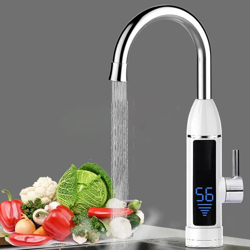 

Мгновенный смеситель для горячей воды со светодиодный подсветкой, смеситель для горячей и холодной воды 3000 Вт, безрезервуарный смеситель д...