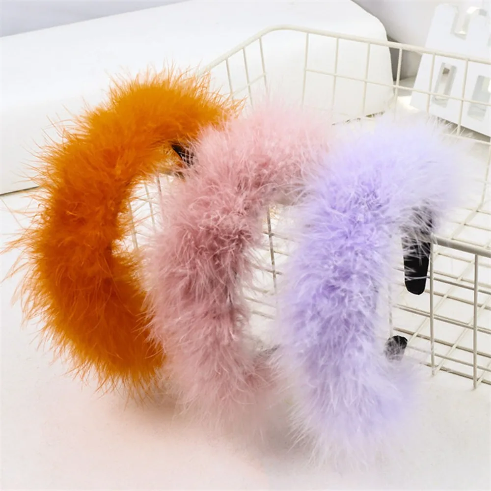

Festival Head Hoop Accessories women Feather Fluff Headbands Stage Performance Hair Band