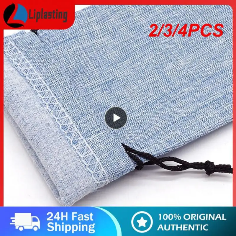 

2/3/4PCS Plain Glasses Pouch Linen Fashion Mobile Phone Storage Bag Dust Proof Drawstring Sunglasses Bag Eyewear Container