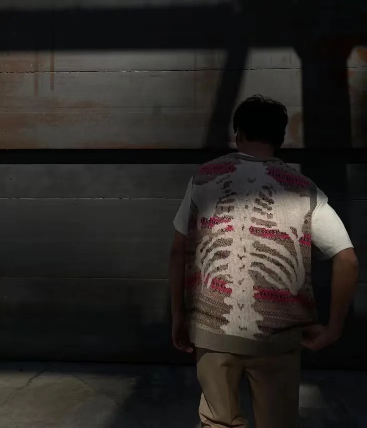 Винтажный Трикотажный жилет Kapital в этническую полоску для мужчин свитер с