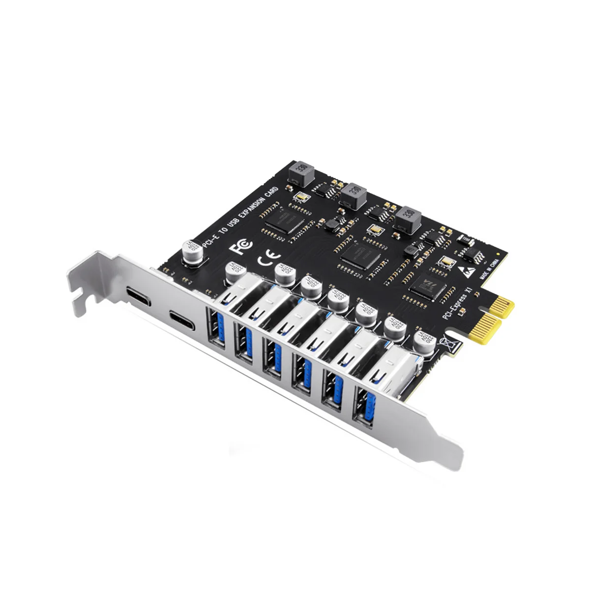 

Настольная Плата расширения USB3.2, 8-портовая карта адаптера SATA, Pci-E на USB3.2 Тип C, фронтальная 19Pin интерфейсная карта адаптера