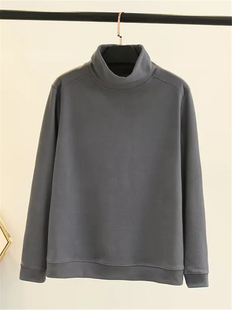 Женская одежда размера плюс зимняя футболка с длинным рукавом и