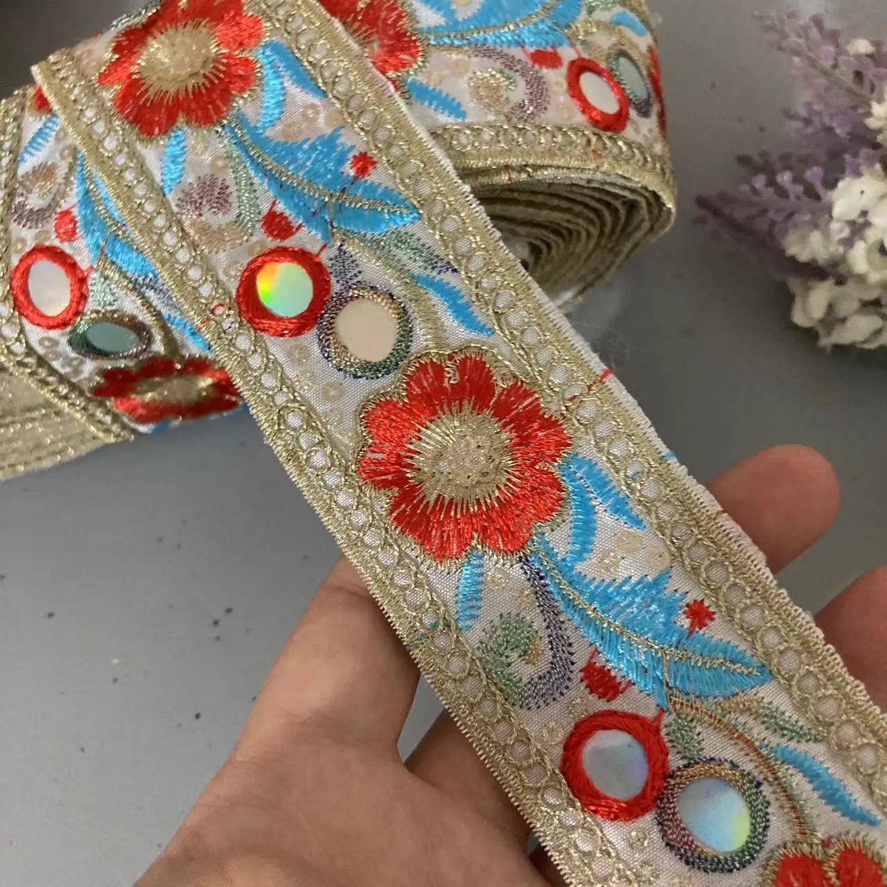 1 ярда новинка 4 3 см этническая кружевная лента тканевые аксессуары сделай сам