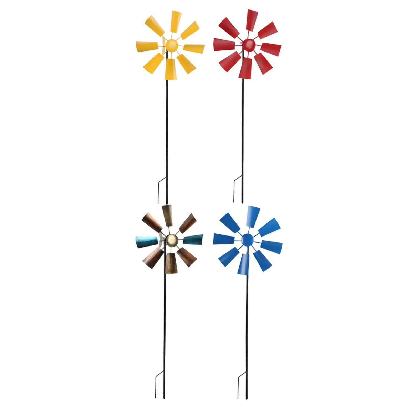 

Lawn Pinwheels with Metal Garden Stake Iron Wind Toys Wind Sculpture Metal Windmill for Yard Backyard Patio Terrace Decor