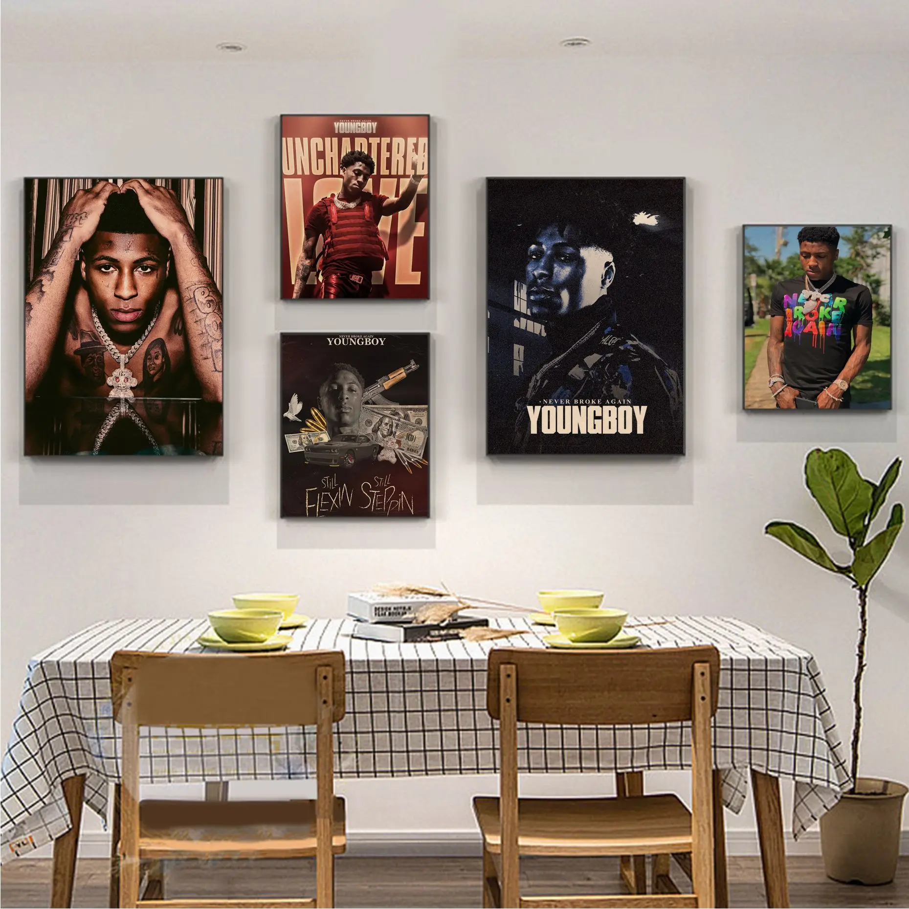 

YoungBoy Never Broke Again Anime Posters For Living Room Bar Decoration Stickers Wall Painting