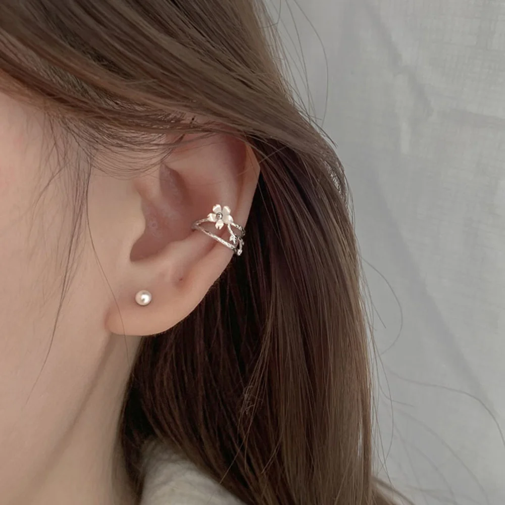 Женские серьги-Клипсы из серебра 925 пробы без перфорации |