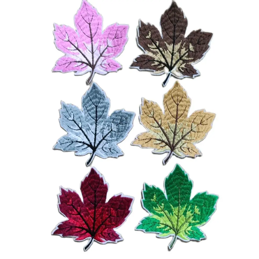 

Colorful Maple Leaf Embroidery Patches DIY T-shirt Coat Jeans Backpack Exquisite Sewing Decorate Applique Stickers Accessories