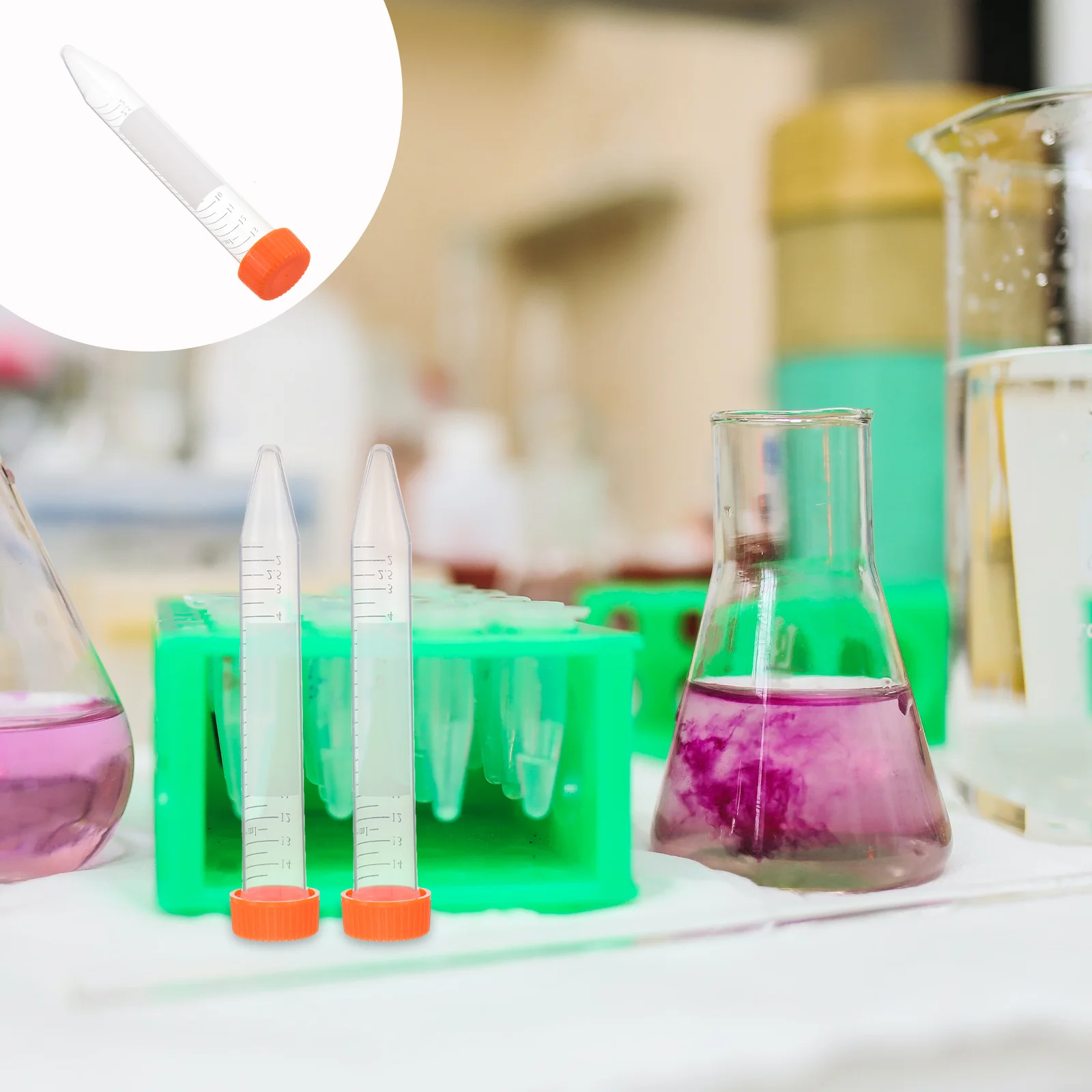 Центрифужная пробирка Лабораторная на 15 мл Пластиковые пробирки Товары для