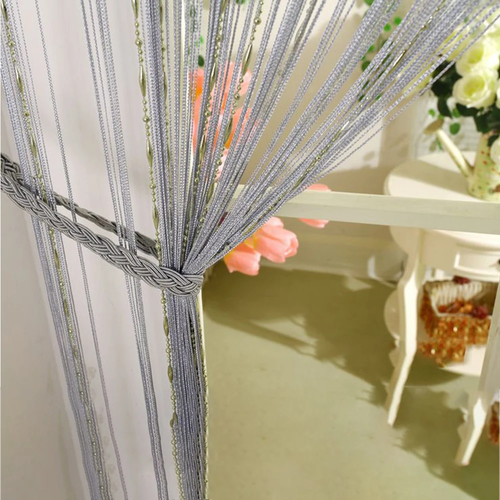Занавески с бусинами современные окрашенные занавески из пряжи для дома