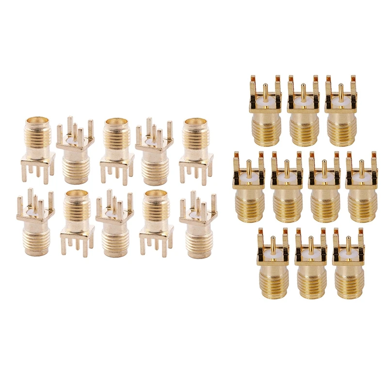 

RISE-10Pcs Sma Female Jack Solder Pcb Mount Straight Rf Connector Gold & 10Pcs Connector Sma Female Jack Solder Edge 1.6Mm Pcb C