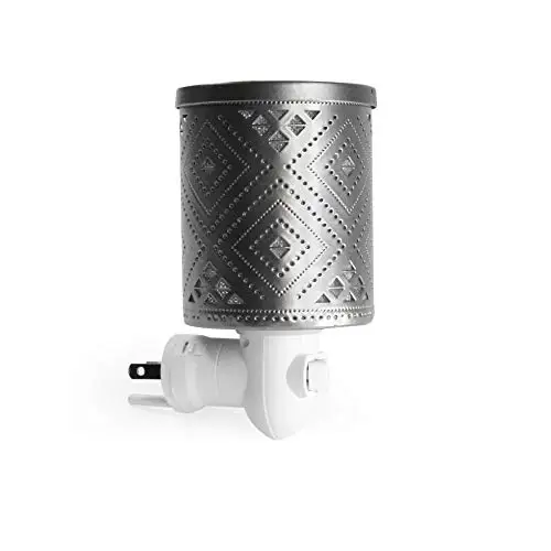 

Vintage Tribal Pattern Chrome Plug-in Fragrance Warmer Diffuser for Scented Wax Cubes & Essential Oils