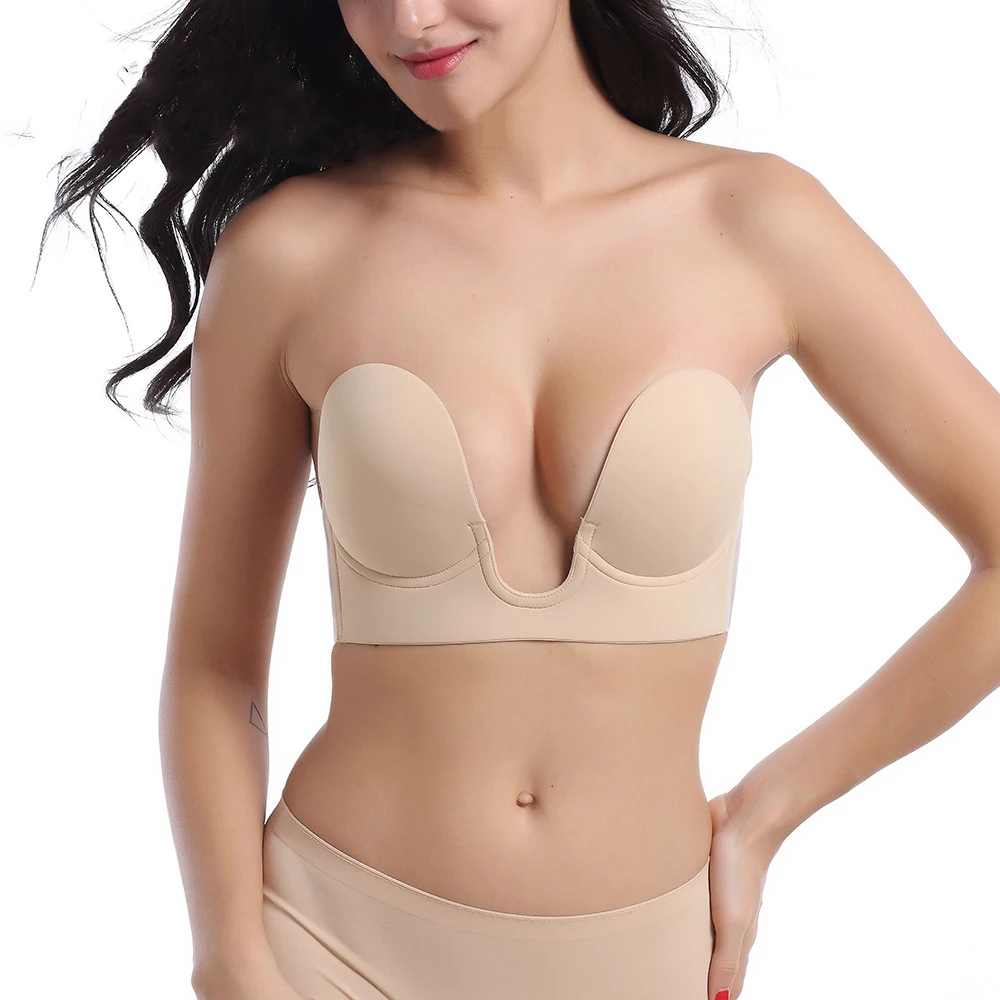 

1pcs U Shape Silicone Bra Invisible Sexy Strapless Bra Stealth Adhesive Backless Breast Enhancer For Women Lady Nipple Cover