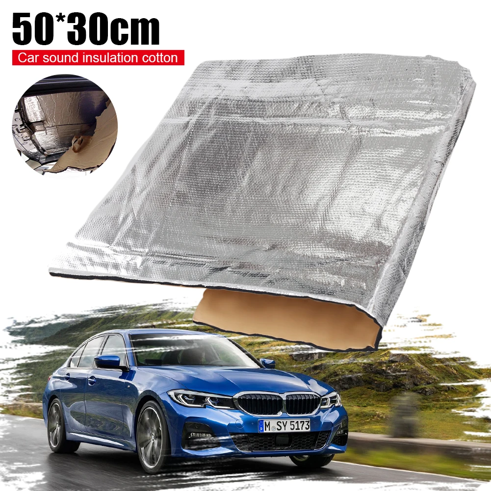 

50x30cm Car Sound Insulation Mat 10mm Heat Shield Sound Deadener Firewall Sound Proofing Acoustic Car Sound Deadnening Mat 12pc