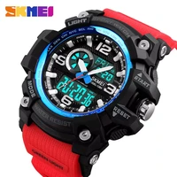 sport watch men fashion multi function chronograph 5bar waterproof quartz dual display wristwatches relogio masculino