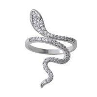 punk jewelry rings fashion snake shape rings for women trendy charming inlay rhinestone opening rings lady finger rings jewelry