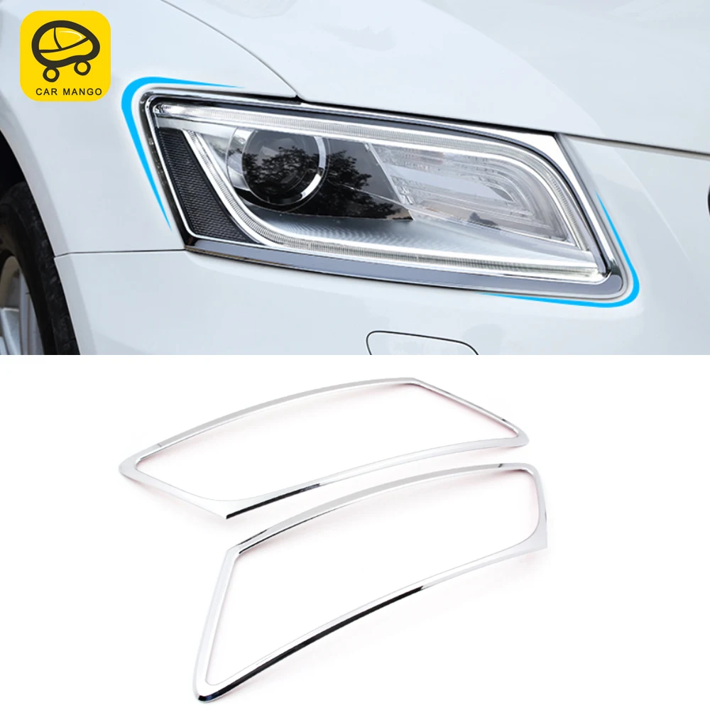 

CarMango For Audi Q5 8R 2009-2016 Car Accessories Front Headlight Trim Cover Frame Sticker Chrome Exterior Decoration Moulding