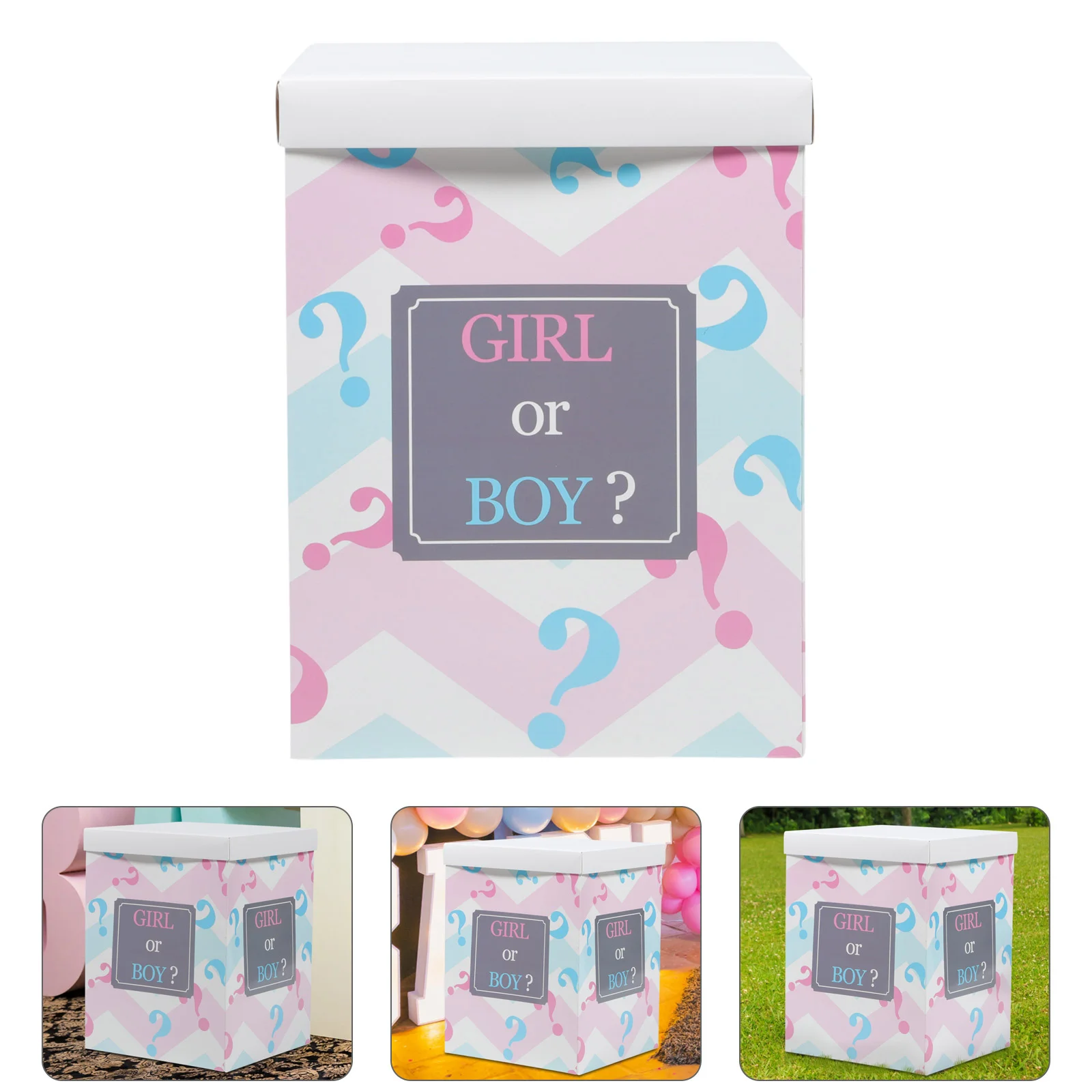 

Box Baby Gender Reveal Decorations Party Shower Girl Blocks Birthday Cake Decorating Suffers Boy