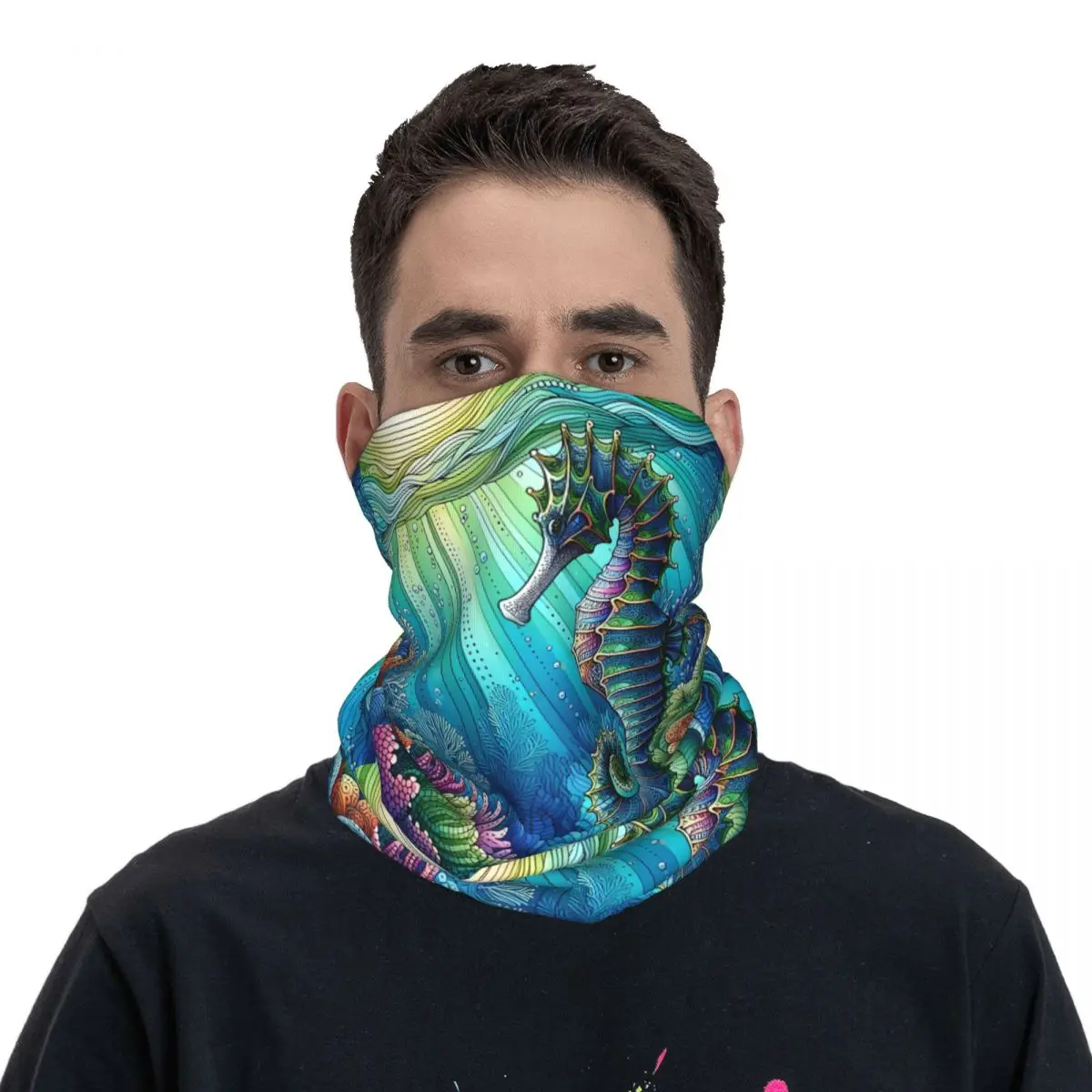 Sea шарф с рисунком лошади шейный платок маска для лица из полиэстера