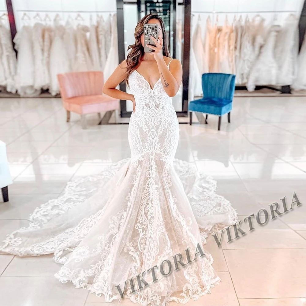 

VIKTORIA Luxury Mermaid Wedding Dresses For Women Sweetheart Backless Bride 2023 Appliques Vestido De Novia Made To Order