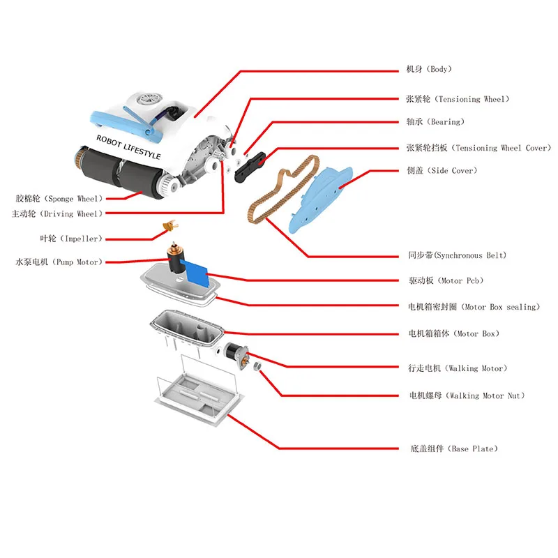Очиститель для бассейна с кабелем 15 м автоматический очиститель мойка пола и