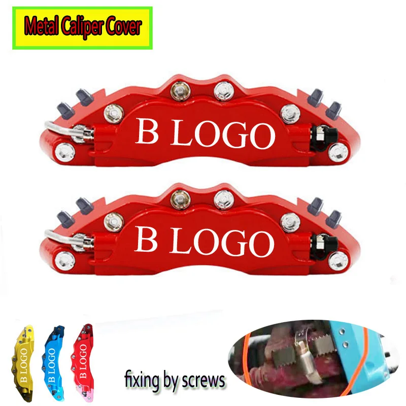 

2 Or 4 Fixing By Screws Aluminum Metal Brake Caliper Cover With Mazda Speed Sticker Logo For All Car Models Front Rear