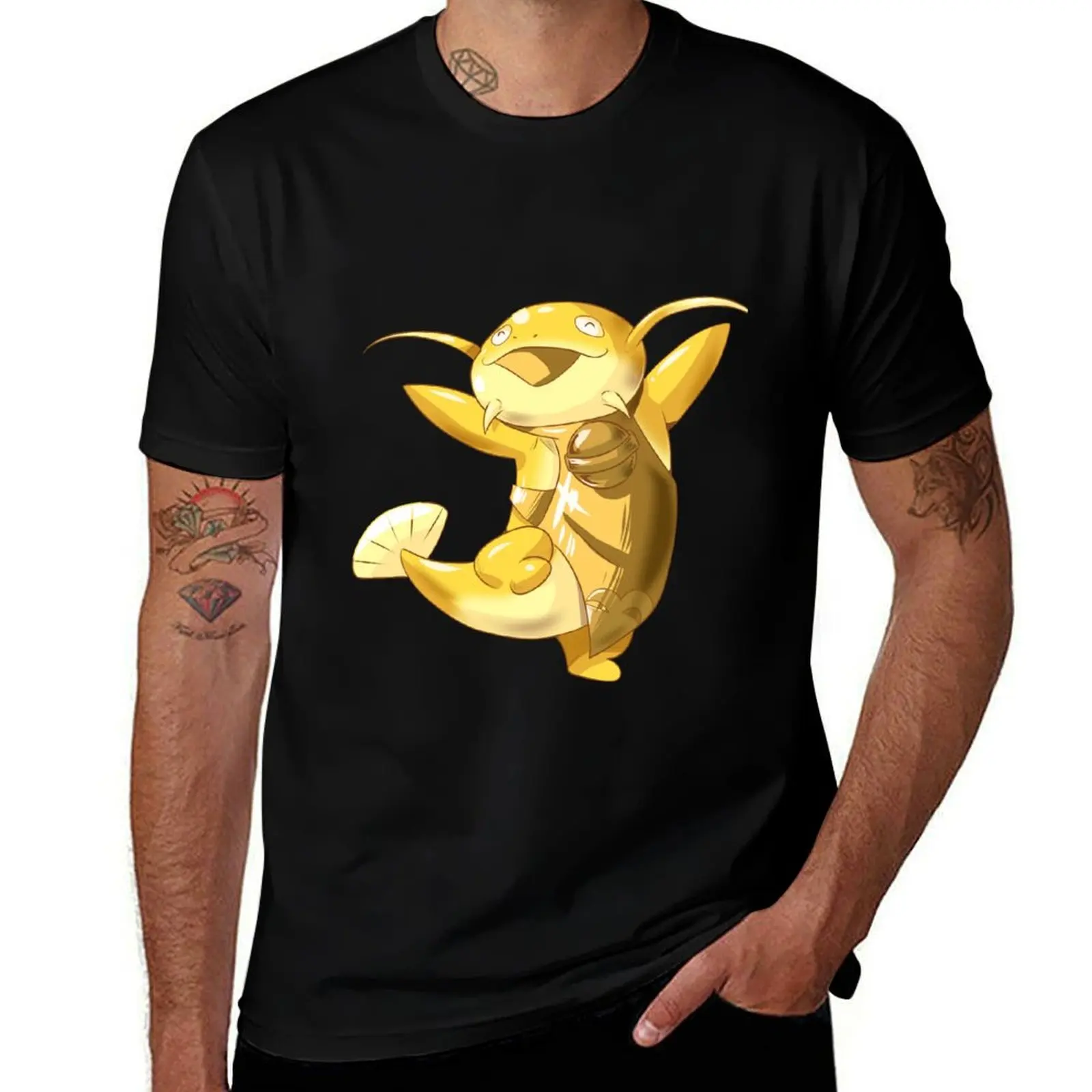 Футболка Золотой усы большие размеры рубашки с рисунком корейские модные