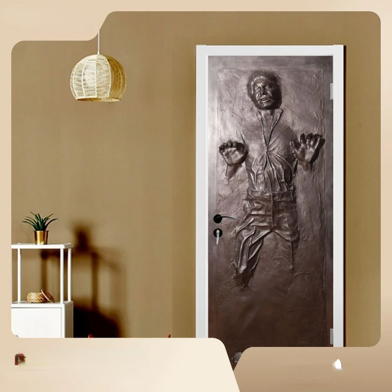 

3D Door Stickers Self-adhesive Door Stickers Man In Cement Wall Stickers Creative Wall Stickers Home Decoration Bedroom