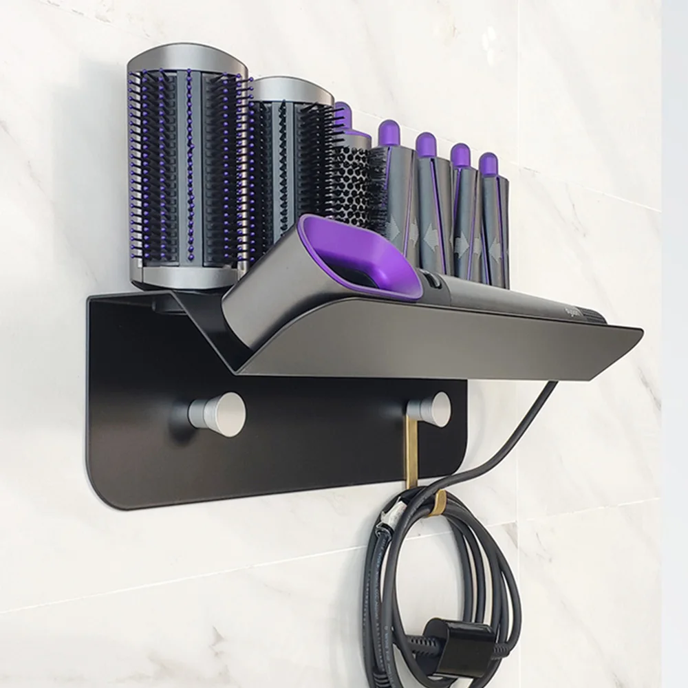 Wall-mounted Hair Dryer Holder compatible with Dyson Airwrap Styler Hair Curling Iron & Accessory for Home/Hair Salon enlarge
