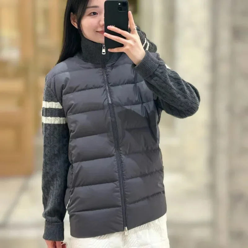 Mo * Cl R Зимняя мужская белая куртка на гусином пуху теплая приталенная