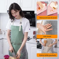 fashion kitchen apron water and oil repellent coveralls korean kitchen supplies apron for men aprons for woman with pockets