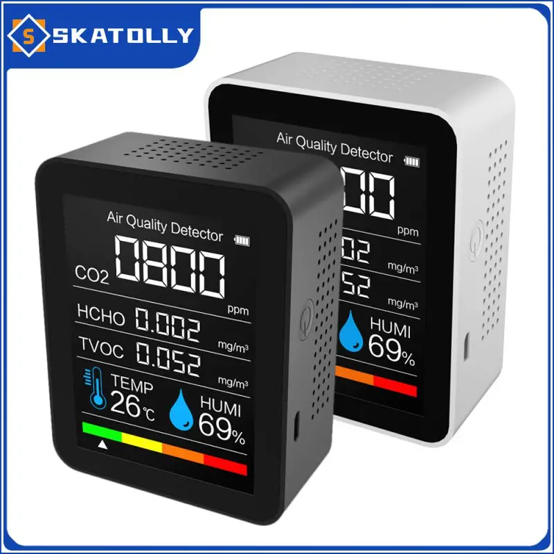 

CO2 Meter Digital Temperature Humidity Sensor Tester Air Quality Monitor Carbon Dioxide TVOC Formaldehyde HCHO Detector