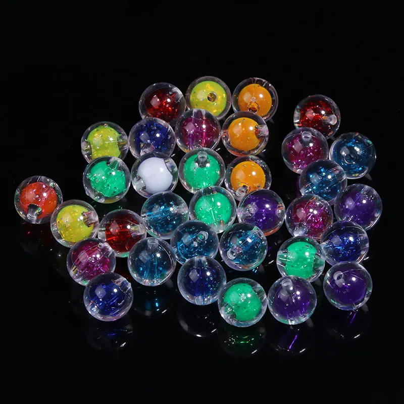 5 шт. 16 мм круглые бусины с прозрачным наружным и цветным внутренним браслетом DIY ювелирные изделия аксессуары материалы для изготовления