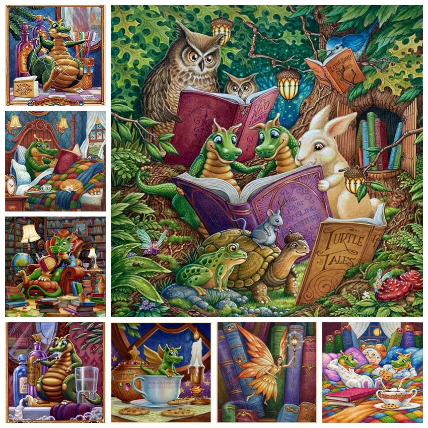 Алмазная вышивка случайный спайлер крестиком Стразы Фэнтези библиотека Фея