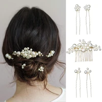 pearls wedding hair comb bridal hair pins clips set women hair jewelry accessories handmade headpieces women hair ornaments