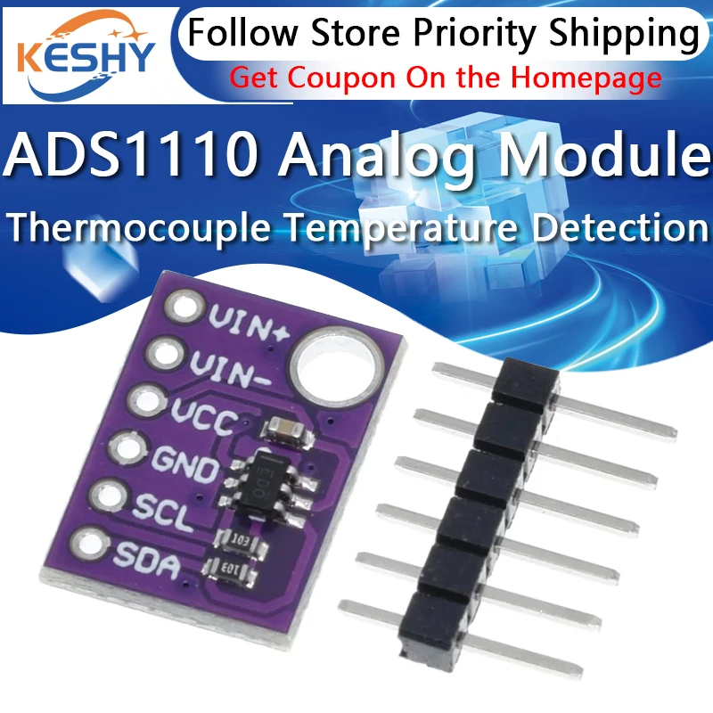 16-битный аналоговый/цифровой преобразователь AD ADS1110 обнаружение температуры