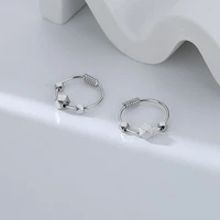 minimalist cube beads round hoop earrings women simple fashion geometric polygon cut small square hoop ear studs accessories